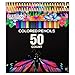 US Art Supply 50 Piece Adult Coloring Book Artist Grade Colored Pencil Set
