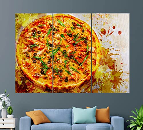 Kitchen Wal, Pizza Canvas Print, Pizza Wall Art, Pizza Paintingl Decor, Restaurant Décor