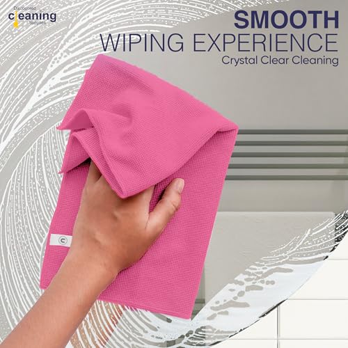 Image of Discounted Cleaning Supplies Microfiber Cleaning Cloth,Pink,Pack Of 10,Large Size: 40X40Cm. Super Soft Premium Streak Free Washable Cloth Duster For Kitchen,Bathrooms,Surfaces,Mirrors,Car,Motorbike