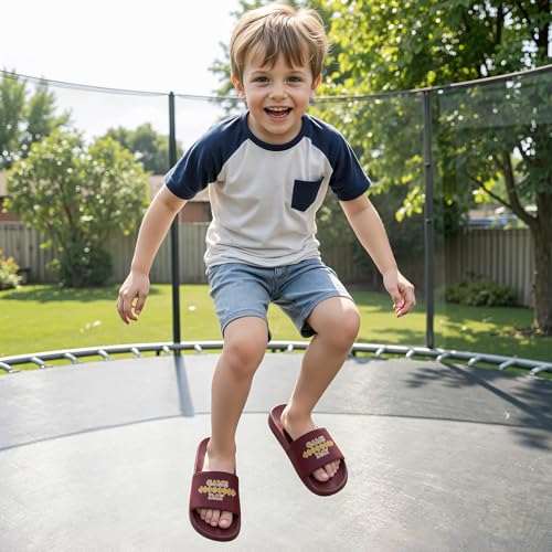 Image of INMINPIN Kids Boys Girls Ball Sprots Slides Sandals Ultra Comfortable Beach Pool Shower Shoes House Slide Indoor Outdoor for Sports Fan