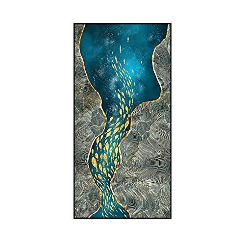 Broderie diamond painting complet poisson rouge avec strass brillants pour grand format 50x100cm