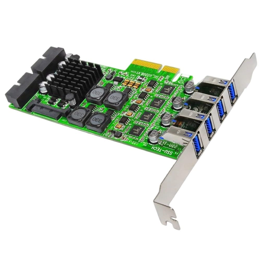 Carte adaptateur PCIe USB 3.0 avec 4 ports et deux en-têtes 19