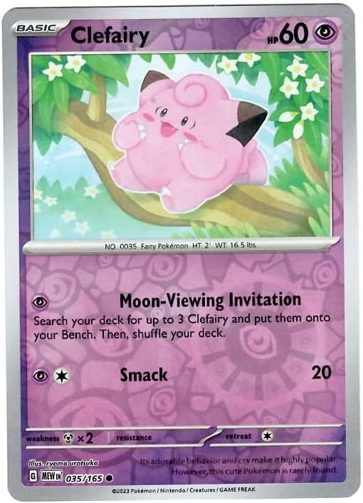 Pokemon - Clefairy 035/165 - Pokemon 151 - Reverse Foil - Single Card
