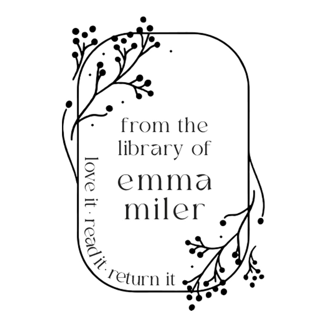Stamp By Me - Book Embosser Personalized | Floral Design Stamp Personalized | Custom Library Stamp | Ex Libris | Book Embosser Custom Self-Inking |