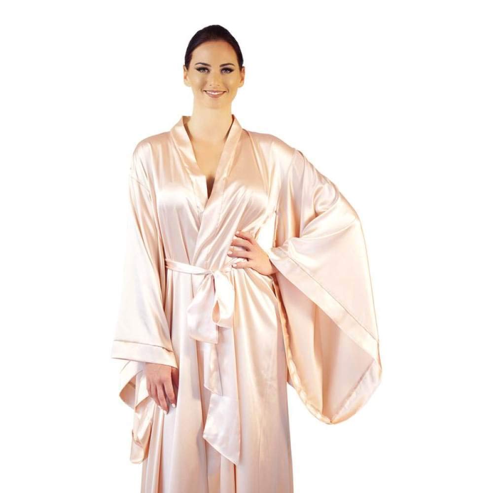 Vestaglie Donna Seta,Abito Da Pigiama Sexy Di Moda Lingerie Con Abito Da Notte Camicia Da Notte In Pizzo A Manica Lunga Con Cintura Pigiama Da Donna Raso Abito Da Damigella D'Onore Bianco