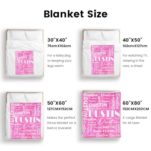 Name Blanket Personalized Name Blanket Customized Blanket with Name Text for Adult Kid Birthday Christmas Mothers Fathers Valentines Day Gift