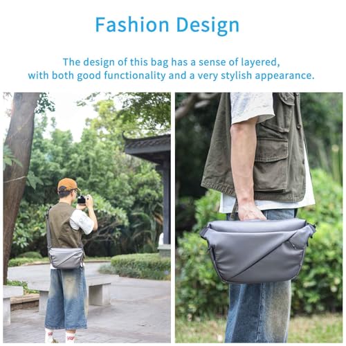 Image of INNOREL 6L Camera Sling Bag,Crossbody Lightweight Camera Bag Waterproof Camera Case CB0635 Silver with Tripod Holder,DSLR /SLR /Mirrorless for Travel, Cycling, Work, Sport, Hiking, Gym