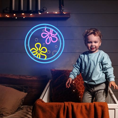 Image of Ocean World Porthole Neon Lights,LED Under Sea Porthole Neon Signs for Wall Decor,Neon Light Sign Neon Room Decor,USB Night Lights for Bedrooms,Game Rooms,Parties,Holiday Gifts(13.4 * 13.4in)