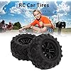 Amazon.com: RC Tires, 2Pcs 1/6 Scale 12mm Hex RC Wheels and Tires RC ...