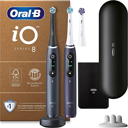 Oral-B iO Series 8 Plus Edition Elektrische Zahnbürste/Electric Toothbrush & iO Sanfte Reinigung Aufsteckbürsten für elektrische Zahnbürste, 2 Stück – Bild 3
