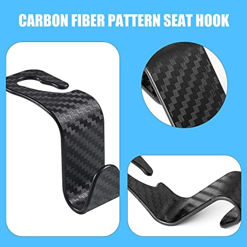 Auto Hooks, 6pcs Car Hooks Black Car Storage Hooks Portable Organizer Holder Hooks Coat Hanger Hooks, Car Handbag Holder Back Seat Headrest Hanger For Coat Purse Grocery Bag Holder (Black-6pcs)