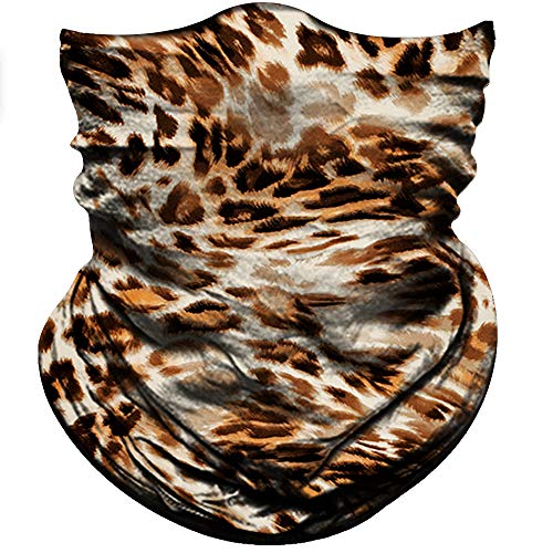 Obacle Bandana Face Mask For Dust Wind Sun Protection Seamless Bandana Mask Men Women Festival Fishing Hunting Riding Work Outdoor Running Tube Mask Neck Gaiter (Leopard Light Yellow Print) #TOP18