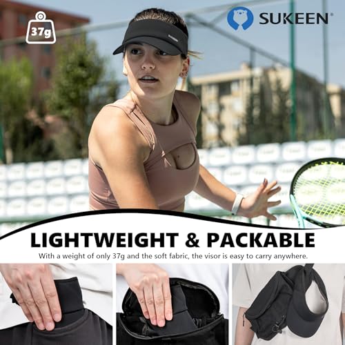 Image of Sukeen Sports Sun Visor Men Women Lightweight Portable Cooling Stretchy Visor Hat for Running, Golf, Daily Wear