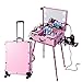 Produktbild KINYNE Fahrbar Kosmetikkoffer Make Up Case Künstler Kosmetik Zug Tischwagen 4 Räder Hollywood Spiegel Mit LED-Leuchten Verstellbare Beine Und Bluetooth Musik,Pink