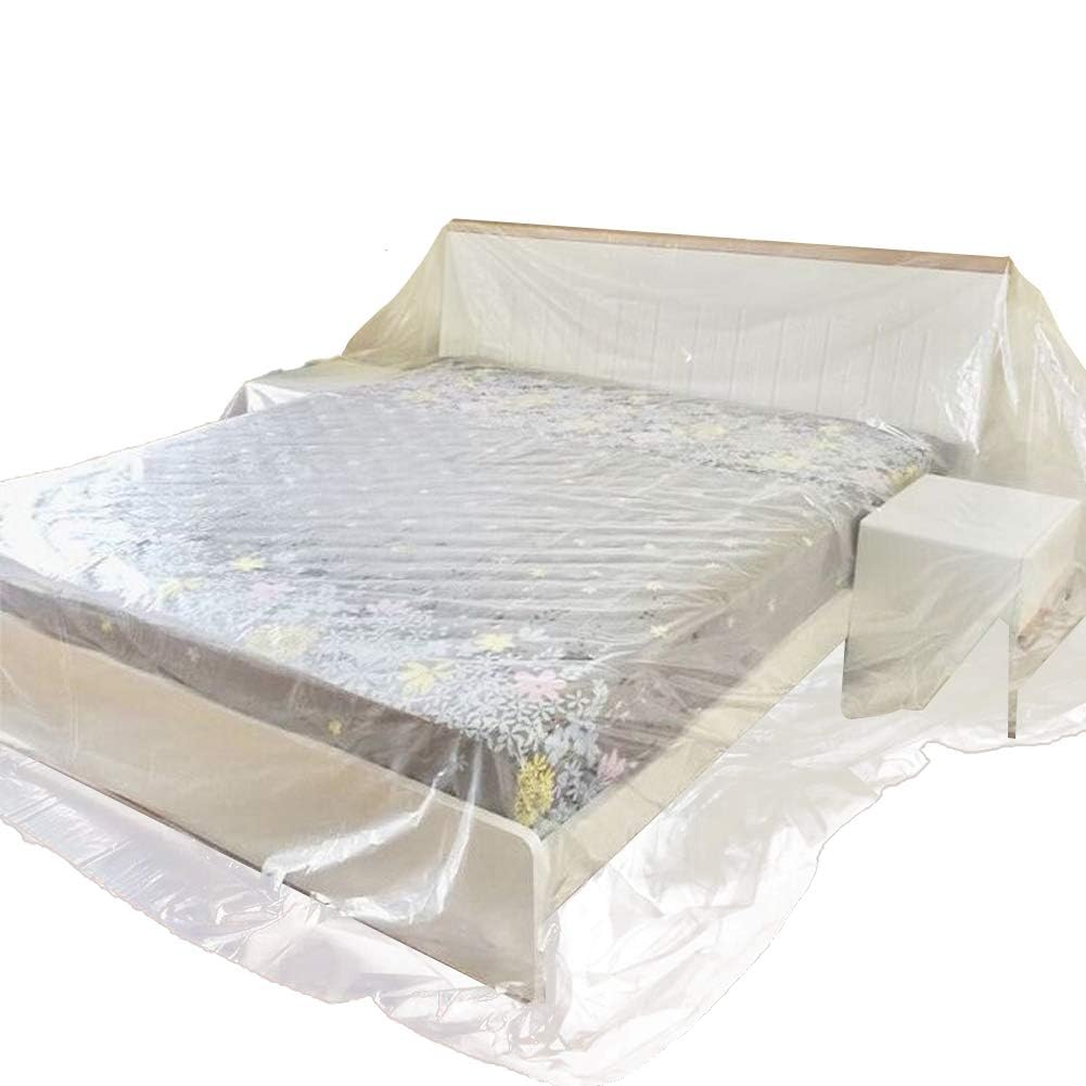 1 Pack Plastic Bed Cover Extra Large, Heavy Duty Waterproof Dustproof PEVA Sofa Storage Covers Plastic Furniture Protector Couch Cover for Moving Protection and Long Term Storage-image-31