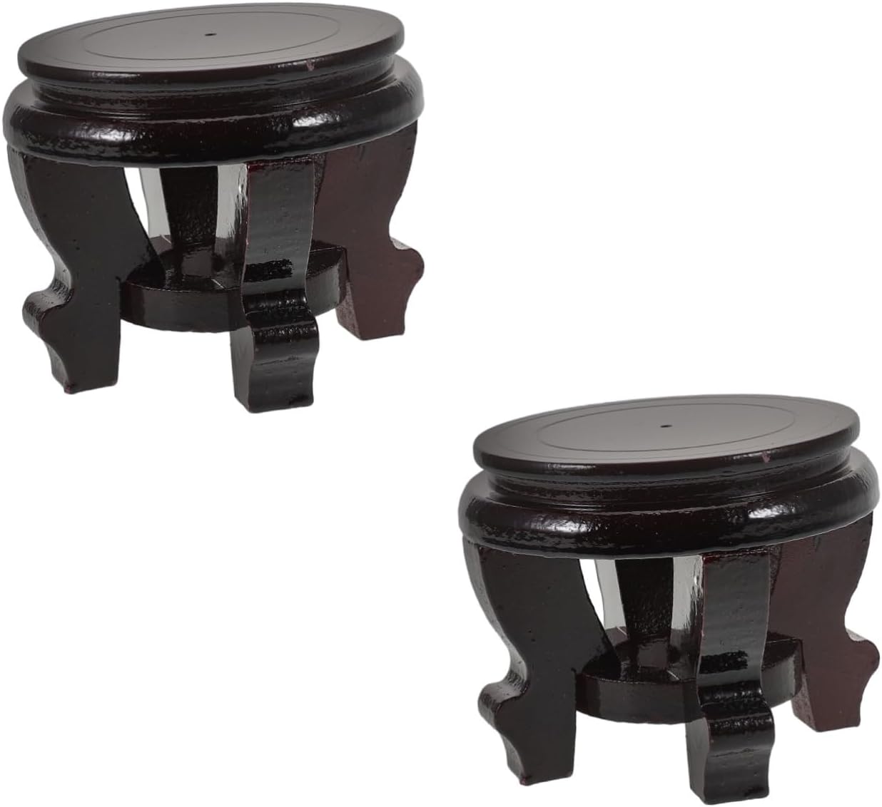 Mipcase 2pcs Wooden Plant Stand Rustic Indoor Plant Pedestal for Flower Pots Charming Home Decoration Natural Holder Compact Design for Spaces Height