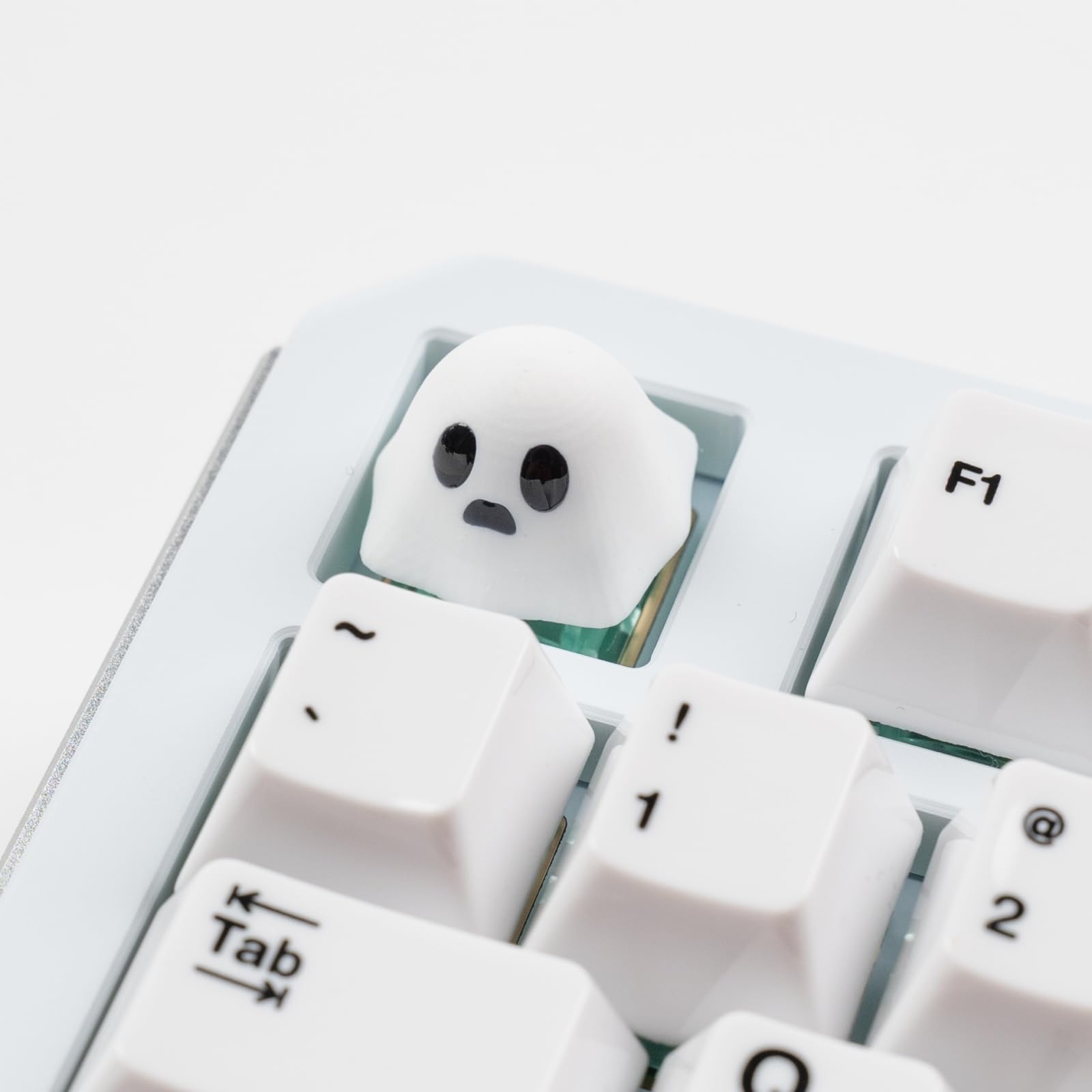 Artisan Keycaps - Cute Ghost keycaps Shine Through Keycaps Resin Keycaps Custom Keycaps Escape Handmade Keycap for Mechanical Keyboard Key Cap (Poor Ghost_01, Opaque)-image-46