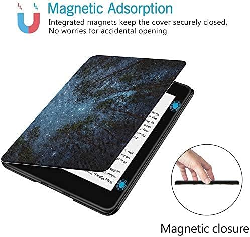 Colorful Star Smart Case for Kindle Paperwhite 10th Generation 2018 - PU Leather Protective Covers for Kindle Paperwhite eBook Reader Case Cute Blue Kindle Accessory - Forest Sky