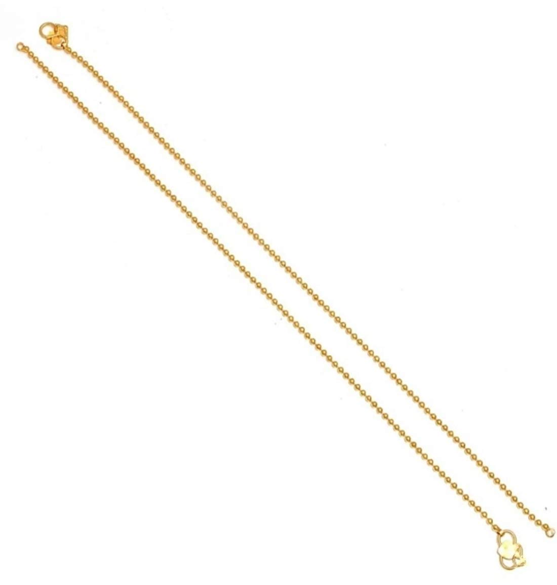 RFJTraditional Ball Daily Wearable Gold Plated Designer Bead Padasaram Kolusu Anklet Payal For Women, Girls & Children