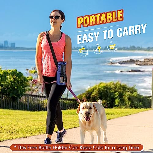 Lesotc Freeze Dog Water Bottle Portable,Foldable Insulated Dog Water Bottle,Pet Water Bottle With Insulation Holder,Outdoor Dog Water Bottle For Walks,Bpa Free,Double-Layer Structure,Rapid Cooling #TOP6