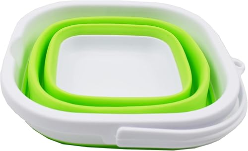 Miniatura 7 de SAMMART Cubo de plástico plegable súper mini cuadrado de 2.6 L (0.68 galones), bañera cuadrada plegable, cubo de agua portátil para pesca, maceta de