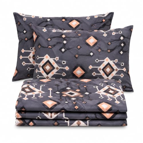 Image of King Size Fitted Bedsheet 75 inchx80 inch 2 Covers-Darkgrey