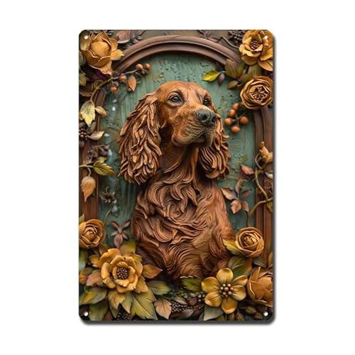 Soulpons Decorative Tin Sign Wall Art Irish Setter Clay Art