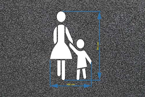 Mutter mit Kind Bodenmarkierungs-Schablone
