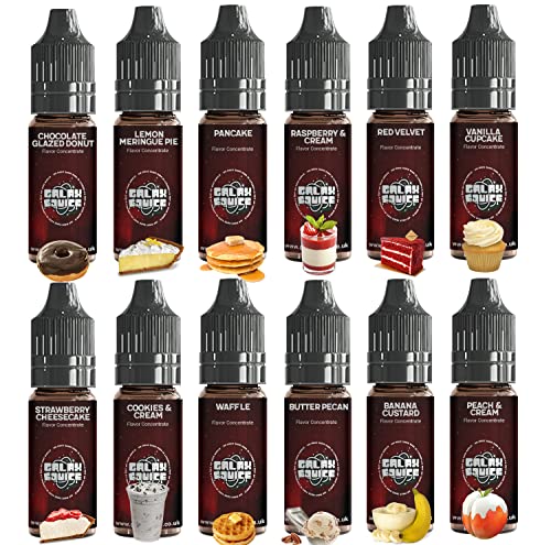 Saborizantes y esencias alimentarias – 12 x 10ml Postre Multi Pack – Sabor para pasteles, dulces, bebidas, cosméticos y mucho más.
