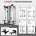 GarveeLife Wall Mount Smith Machine, Folding Power Rack with Independent Dual Pulley System, Multi-Function Squat Rack, Heavy Duty Power Cage Workout Equipment for Home Gym Strength Training