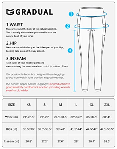 G Gradual Women's Fleece Lined Winter Leggings With Pockets Water Resistant High Waisted Thermal Warm Pants Running Hiking(White,M) #TOP6