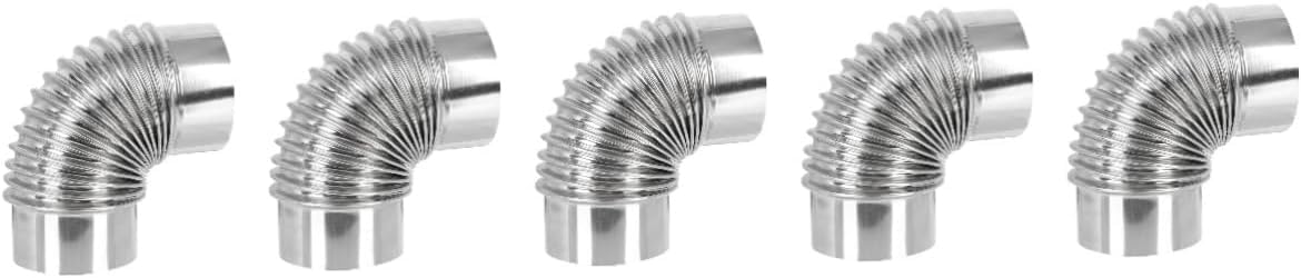 Conducto de ventilación for chimenea 90 grados, 4 unidades, manguera flexible, codo for leña(18X8CMx5pcs)