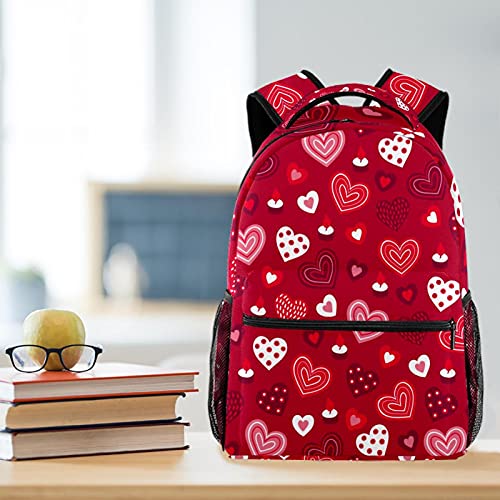 Sac à dos de voyage enfant avec porte-bouteille imprimé cœur rouge et bougies - 6