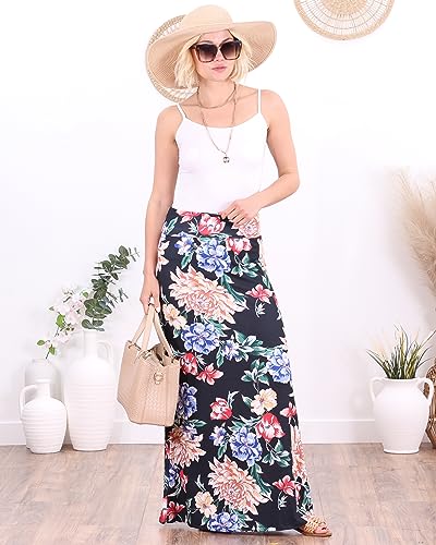 Image of Popana Long Maxi Skirt for Women, Flowy Long Skirts for Women | High Waisted Soft Trendy Rayon, Sundress Convertible Skirt, Long Length Bodycon Maxi Skirt, Petite and Plus Size