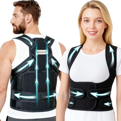 Image of Posture Corrector for Women and Men Back Pain Relief,Full Back Brace Support for Office Desk Workers, Posture Brace for Upper and Lower Back Pain Relief, Medium(Waist 33-44 Inches)