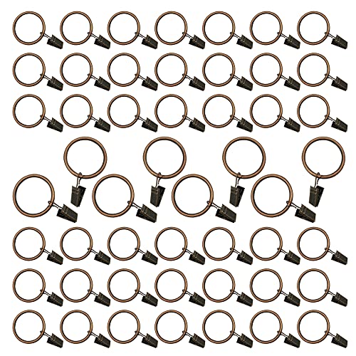 Lot de 50 anneaux de tringle à rideaux en bronze rouge - 38 mm - Anneaux de suspension solides pour rideaux de fenêtre de maison, décoration de photos,...