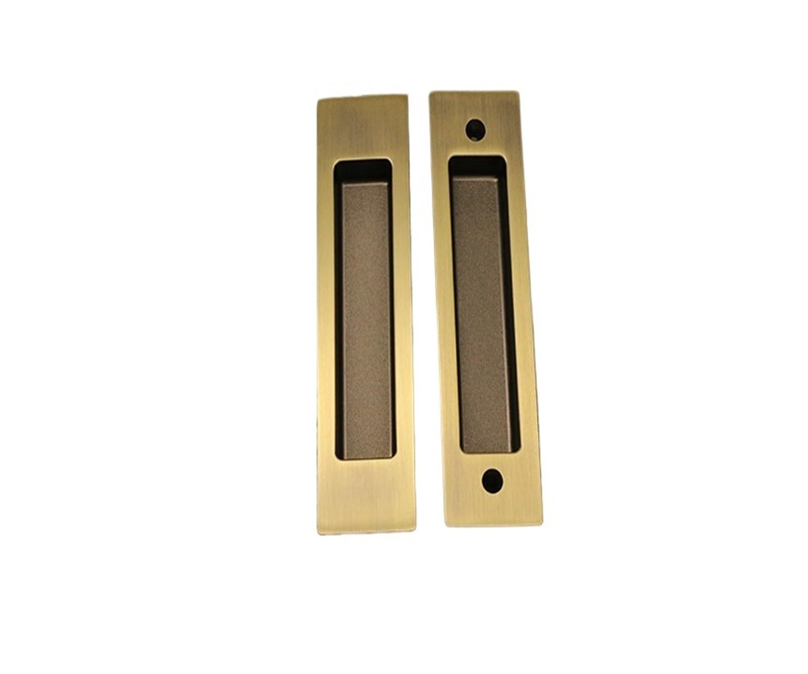 NYRXRYTCA Chinese Retro Sliding Door Lock Indoor Cabinet Wooden Door Double-Sided Sliding Door Lock Bathroom Balcony Flat Push Button European Style(KS04 bronze)