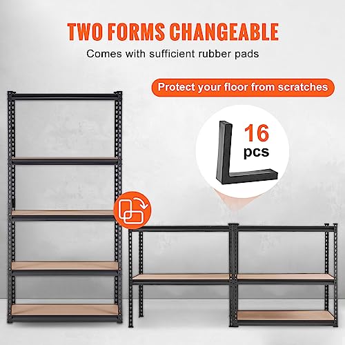 Image of VEVOR Storage Shelves 5-Tier Adjustable 2000 lbs 36 inchx18 inchx72 inch Shelving Unit | Heavy Duty Garage Storage Metal Utility Rack Shelf for Kitchen, Pantry, Basement, Bathroom, Laundry, Living Room, Warehouse