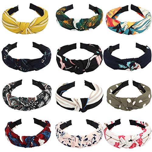 VELSCRUN 12 Pcs Knotted Headbands for Women