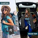 PAVILIA Travel Blanket Airplane Compact with Bag, Small Travel Pillow Blanket for Long Flights, Lightweight Plane Blanket with Luggage Strap, Camping Blanket for Traveler Essentials, Black, 65x40 - Image 5