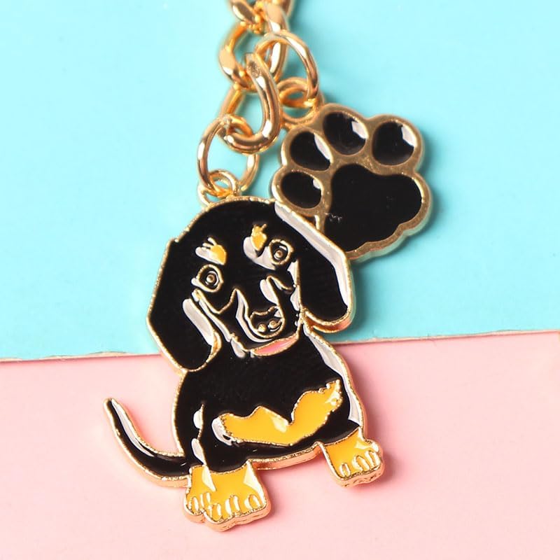 Acxico 4PC Dachshund Themed Keychains – Backpack Clips, Car Key & Wallet Charms for Dog Enthusiasts image 5