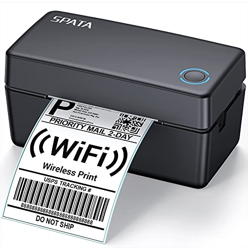 Wireless WiFi Thermal Label Printer, SPATA 4x6 Shipping Label Printer, Wireless Thermal Print Product Label- High Clarity, Support Windows Mac, Work with USPS, Amazon, Ebay, Shopify, Etsy, FedEx,etc