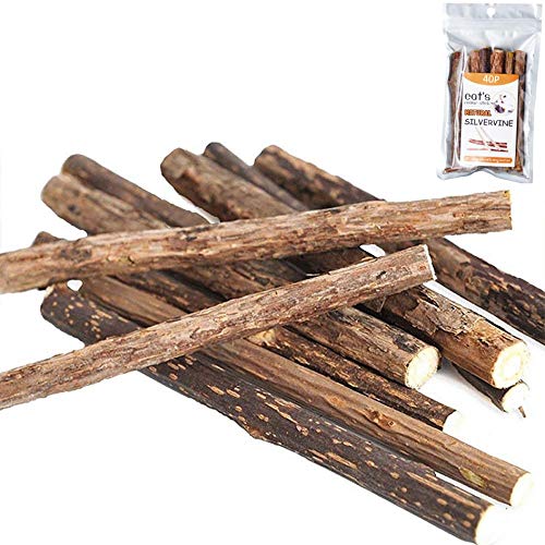 DEYACE Silvervine for Cats, 40 PCS Cat Chew Sticks Matatabi Catnip Sticks Cat Teething Chew Toys