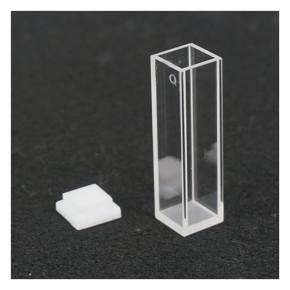 Vetreria da laboratorio Cuvetta in quarzo da 3,5 ml con percorso da 10 mm, con coperchio, lucidatura a 4 facce
