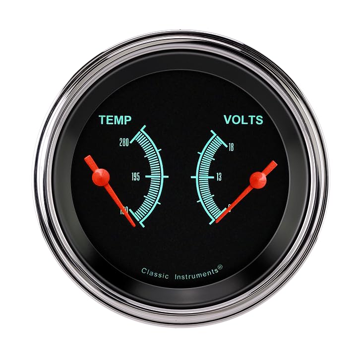 Classic Instruments GS74SLC G/Stock 3 3/8"" Dual Gauge - Temp & Volt Gauge