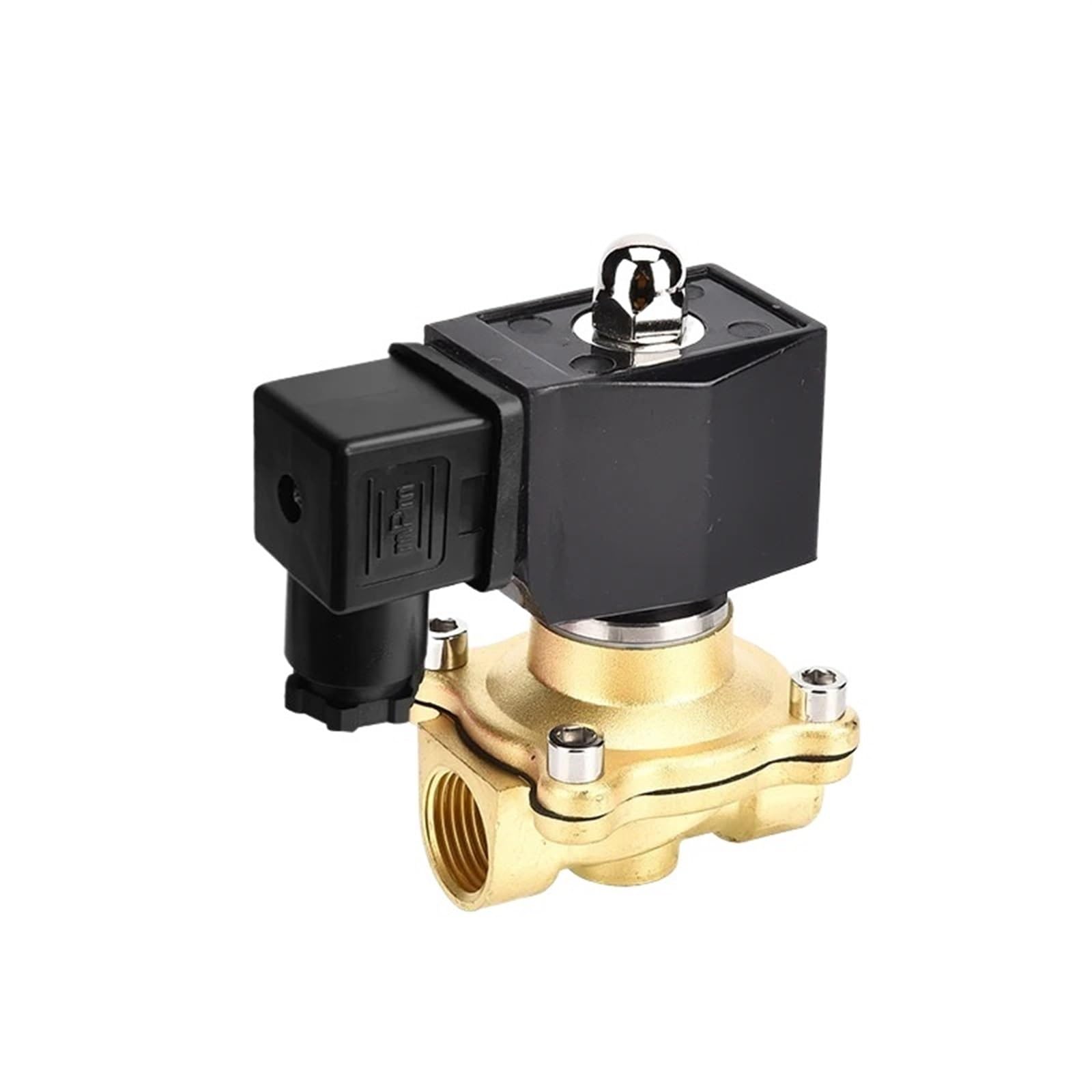 TBZOQAID 1/2 inch 2 Way IP65 Waterproof Solenoid Valve 220V 12V 24V 110V Brass Normally Closed/Open(12VDC-NORMALLY CLOSED)