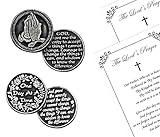 Serenity Prayer Coin Bulk Set - with Serenity Prayer Pocket Token | 2 One Day at A Time Coin, 2 Praying Hands Pewter Serenity Coin | Set Includes 2 The Lord's Prayer Card, Total 6 Items