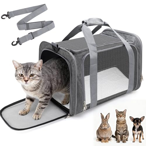 Transporttasche für Katze Hund Katzenboxe Hundetransportbox Katzen Transportboxen Tragbar Faltbare Haustier Tragetaschen mit Schultergurt für Mittel Kleine Haustiere Bis 5 kg Grau 45 x 30 x 30cm Transporttasche für Katze Hund Katzenboxe Hundetransportbox Katzen Transportboxen Tragbar Faltbare Haustier Tragetaschen mit Schultergurt für Mittel Kleine Haustiere Bis 5 kg Grau 45 x 30 x 30cm