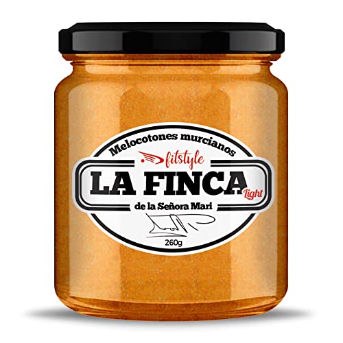 Mermelada de Melocotón murciano (75%) | Sin Azúcar añadido 260g | Light y con la mitad de calorías | Con fruta ecológica y sabor intenso