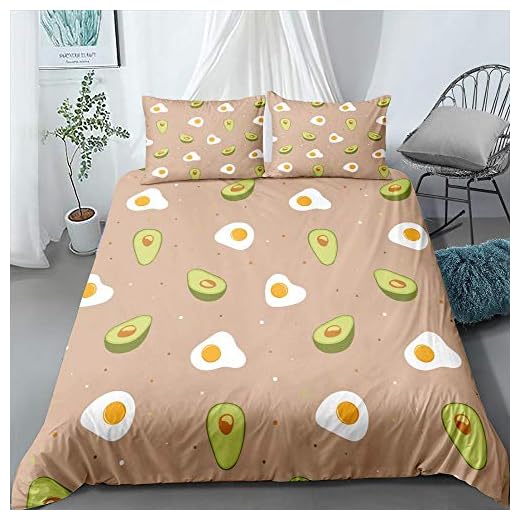 2/3 st sängkläder set 3D-tryck tecknat omelett mönster påslakan örngott hemtextil för barn 200 cm x 200 cm